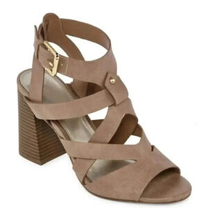 a.n.a Womens Barrier Open Toe Block Heeled Sandals